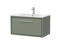 Balterley Bathroom Wall Hung Single Soft-Close Drawer Vanity Unit, Green, 800mm in Green Balterley Green