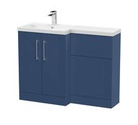 Balterley Belvide 2 Door Vanity WC Combi Unit & Basin, LH, 1100mm, Blue Balterley Blue