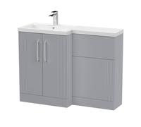 Balterley Belvide 2 Door Vanity WC Combi Unit & Basin, LH, 1100mm, Grey Balterley Grey