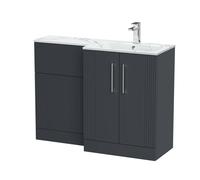 Balterley Belvide 2 Door Vanity WC Unit & Carrera Basin, RH, 1100mm, Dark Grey Balterley Grey