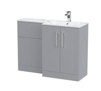 Balterley Belvide 2 Door Vanity WC Unit & Carrera Basin, RH, 1100mm, Grey Balterley Grey