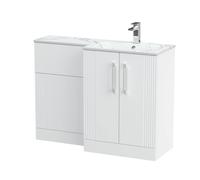 Balterley Belvide 2 Door Vanity WC Unit & Carrera Basin, RH, 1100mm, White Balterley White