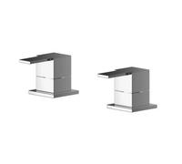 Balterley Betley Contemporary Square Deck Mounted 3/4" Chrome Side Valves - Chrome