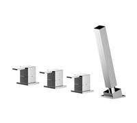Balterley Betley Deck Mount Square 4 Tap Hole Bath Shower Mixer Tap With Kit Chrome