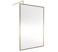 Balterley Bilbrook Contemporary Bathroom 8mm Glass Full Outer Frame Wetroom Screen, Brushed Brass, 1950 X 1400 X 1000mm