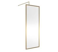 Balterley Bilbrook Contemporary Bathroom 8mm Glass Full Outer Frame Wetroom Screen, Brushed Brass, 1950 X 800 X 1000mm