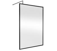 Balterley Bilbrook Contemporary Bathroom 8mm Glass Full Outer Frame Wetroom Screen, Matt Black, 1950 X 1400 X 1000mm