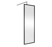 Balterley Bilbrook Contemporary Bathroom 8mm Glass Full Outer Frame Wetroom Screen, Matt Black, 1950 X 700 X 1000mm