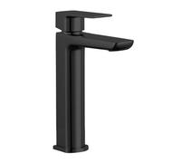Balterley Bishton Contemporary Soft Square Single Lever Deck Mounted Tall Basin Mixer Tap, 275.5 X 49.5 X 186mm, Matt Black