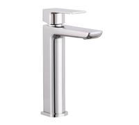 Balterley Bishton Contemporary Soft Square Single Lever Deck Mounted Tall Basin Mixer Tap, 275 X 49 X 186mm, Chrome Finish