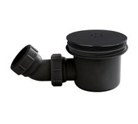 Balterley Black Shower Waste Trap 90mm, Easy Clean Shower Tray Drain Cover Replacement, Hair Drain Trap for Showers, Tray Cover Replacement Waste for Showers, 1 1/2 Connection (Black)