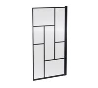 Balterley 790 x 1430mm Bath Shower Screen, Rectangular Block Framed Shower Screens for Baths, 6mm Toughened Safety Bath Door Screen, 180° Pivot Reversible Door Screens for Straight Baths (Black)