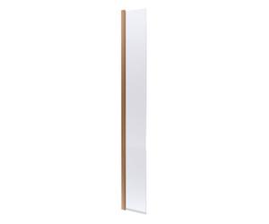Balterley Blymhill Contemporary Bathroom 8mm Glass Hinged Flipper Return Screen, Brushed Brass, 1950 X 322 X 27mm