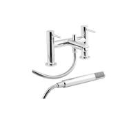 Balterley Bradnop Round Deck Mounted Bath Shower Mixer Tap with Shower Kit - Chrome