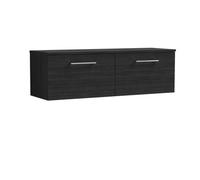 Balterley Bramshall Contemporary Bathroom Wall Hung 1-Drawer Vanity Unit With Worktop, Charcoal Black, 600mm