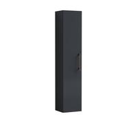 Balterley Bramshall Modern Bathroom 1 Soft Close Door Wall Hung Tall Storage Unit, Satin Dark Grey With Copper Handle, 300 mm