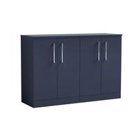 Balterley Bramshall Modern Bathroom 2 Door Floor Standing Vanity Unit With Worktop & Handles, Midnight Blue, 1205 mm