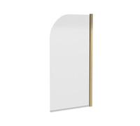 Balterley 790 x 1430mm Bath Shower Screen, Round Corner Shower Screens for Baths, 6mm Toughened Safety Bath Door Screen, 180° Pivot Reversible Door Screens for Straight Baths (Brushed Brass)