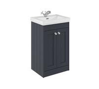 Balterley Butterton 500mm Floor Standing 2 Door Unit With Classic Basin 1 Tap Hole - Satin Dark Grey