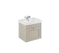 Balterley Butterton 500mm Wall Hung 1 Drawer Unit With Classic Basin 1 Tap Hole - Pebble Grey