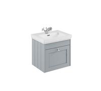 Balterley Butterton 500mm Wall Hung 1 Drawer Unit With Classic Basin 1 Tap Hole - Satin Grey