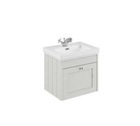 Balterley Butterton 500mm Wall Hung 1 Drawer Unit With Classic Basin 1 Tap Hole - Satin White