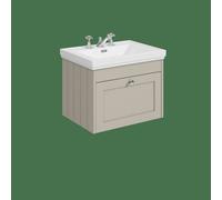 Balterley Butterton 600mm Wall Hung 1 Drawer Unit With Classic Basin 3 Tap Hole - Pebble Grey