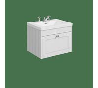 Balterley Butterton 600mm Wall Hung 1 Drawer Unit With Minimalist Basin 3 Tap Hole - Satin White