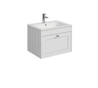 Balterley Butterton 600mm Wall Hung 1 Drawer Unit With Stone Basin 1 Tap Hole - Satin White