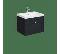 Balterley Butterton 600mm Wall Hung 1 Drawer Unit With Thin Edge Basin 1 Tap Hole - Satin Dark Grey