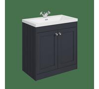 Balterley Butterton 800mm Floor Standing 2 Door Unit & Minimalist Basin 1 Tap Hole - Satin Dark Grey
