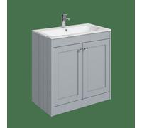 Balterley Butterton 800mm Floor Standing 2 Door Unit & Stone Basin 1 Tap Hole - Satin Grey