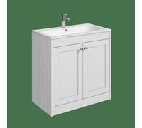 Balterley Butterton 800mm Floor Standing 2 Door Unit & Stone Basin 1 Tap Hole - Satin White