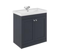 Balterley Butterton 800mm Floor Standing 2 Door Unit With Classic Basin 1 Tap Hole - Satin Dark Grey
