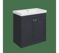 Balterley Butterton 800mm Floor Standing 2 Door Unit With Classic Basin No Tap Hole - Satin Dark Grey