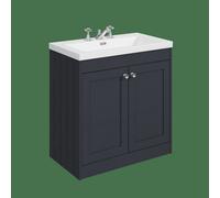 Balterley Butterton 800mm Floor Standing 2 Door Unit With Minimalist Basin 3 Tap Hole - Satin Dark Grey