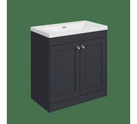 Balterley Butterton 800mm Floor Standing 2 Door Unit With Minimalist Basin No Tap Hole - Satin Dark Grey