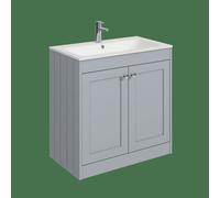 Balterley Butterton 800mm Floor Standing 2 Door Unit With Stone Basin 1 Tap Hole - Satin Grey