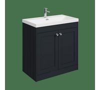 Balterley Butterton 800mm Floor Standing 2 Door Unit With Thin Edge Basin 1 Tap Hole - Satin Dark Grey