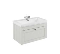 Balterley Butterton 800mm Wall Hung 1 Drawer Unit With Classic Basin 1 Tap Hole - Satin White
