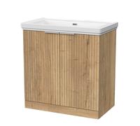 Balterley Callingwood 2 Door Vanity & 0TH Fireclay Basin, Autumn Oak - 800mm in Brown Balterley Brown