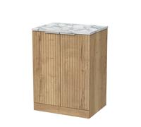Balterley Callingwood 2 Door Vanity & Carrera Top, Autumn Oak - 600mm in Brown Balterley Brown