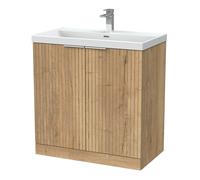 Balterley Callingwood 2 Door Vanity & Thin Edge Basin, Autumn Oak - 800mm in Brown Balterley Brown