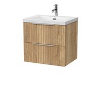 Balterley Callingwood 2 Drawer Vanity & 1TH Fireclay Basin, Autumn Oak - 600mm in Brown Balterley Brown