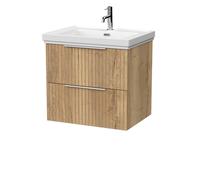 Balterley Callingwood 2 Drawer Vanity & 1TH Fireclay Basin, Autumn Oak - 600mm in Brown Balterley Brown