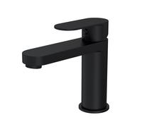 Round Mono Basin Mixer Bathroom Sink Tap & Push Button Waste - Matt Black - Balterley