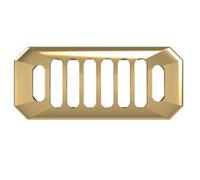 Balterley Sink Overflow Cover, Grill Design Overflow Sink Hole Cover, Basin Over Flow Ring, Over Flow Cap for Basins, Ceramic Accessories for Vanity Basin, Bathroom Sinks - 50 x 26mm (Brushed Brass)