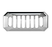 Balterley Sink Overflow Cover, Grill Design Overflow Sink Hole Cover, Basin Over Flow Ring, Over Flow Cap for Basins, Ceramic Accessories for Vanity Basin, Bathroom Sinks - 50 x 26mm (Chrome)