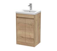 Balterley Chartley 2 Door Vanity Unit, Mid-Edge Basin, 500mm, Autumn Oak in Brown Balterley Brown