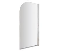 Balterley 790 x 1430mm Bath Shower Screen, Round Corner Shower Screens for Baths, 6mm Toughened Safety Bath Door Screen, 180° Pivot Reversible Door Screens for Straight Baths (Chrome)